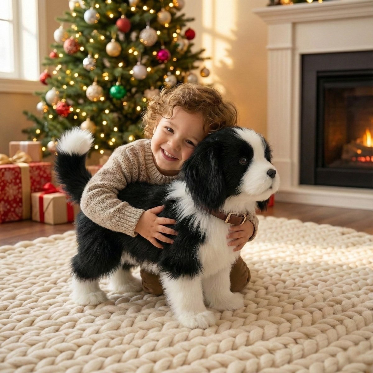 Chien Robot Interactif pour Enfants – Marche, Aboie et Peluche Douce