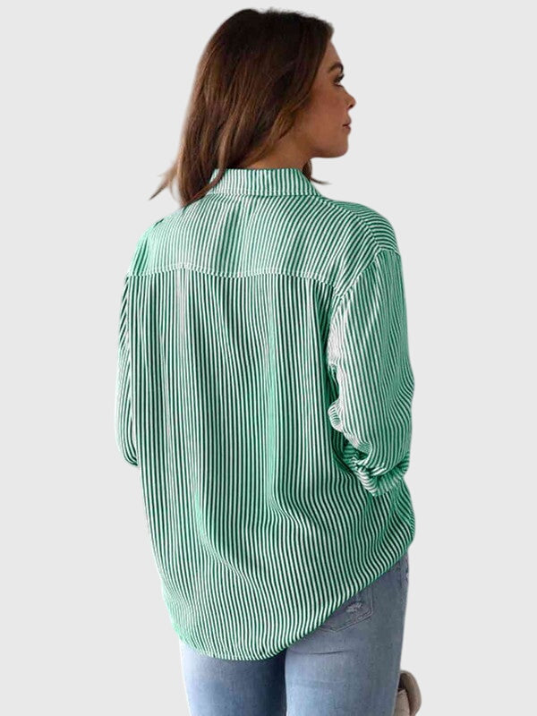 Chemise Femme Rayée Col Chemise Nouée Devant