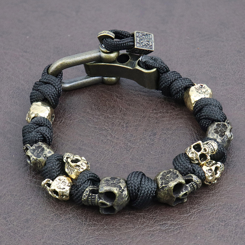 Bracelet Tête de Mort en Alliage Réglable Style Gothique