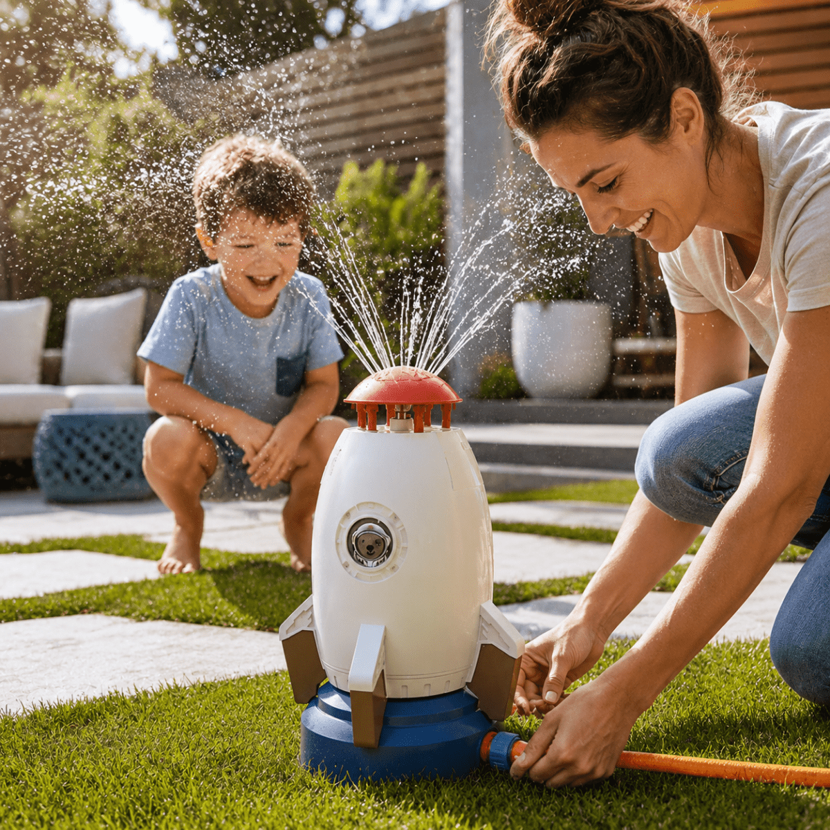 Children's Water Play Area – 360° Rotation, Safe and Durable for Play in the Garden or at the Beach