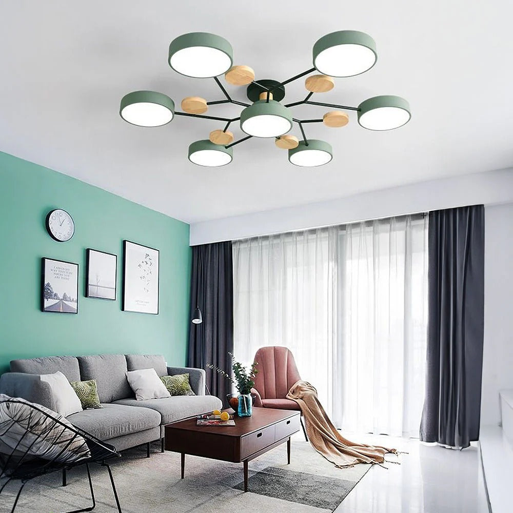 Plafonnier LED Rond en Fer - Lustre Semi-Encastré Design Contemporain