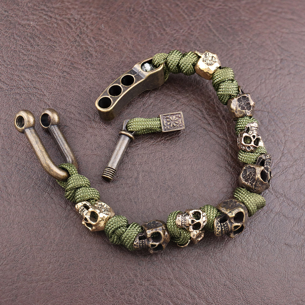 Bracelet Tête de Mort en Alliage Réglable Style Gothique
