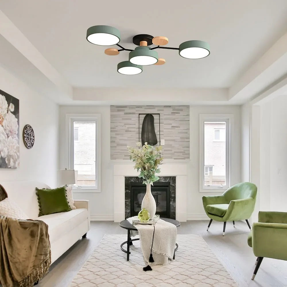 Plafonnier LED Rond en Fer - Lustre Semi-Encastré Design Contemporain