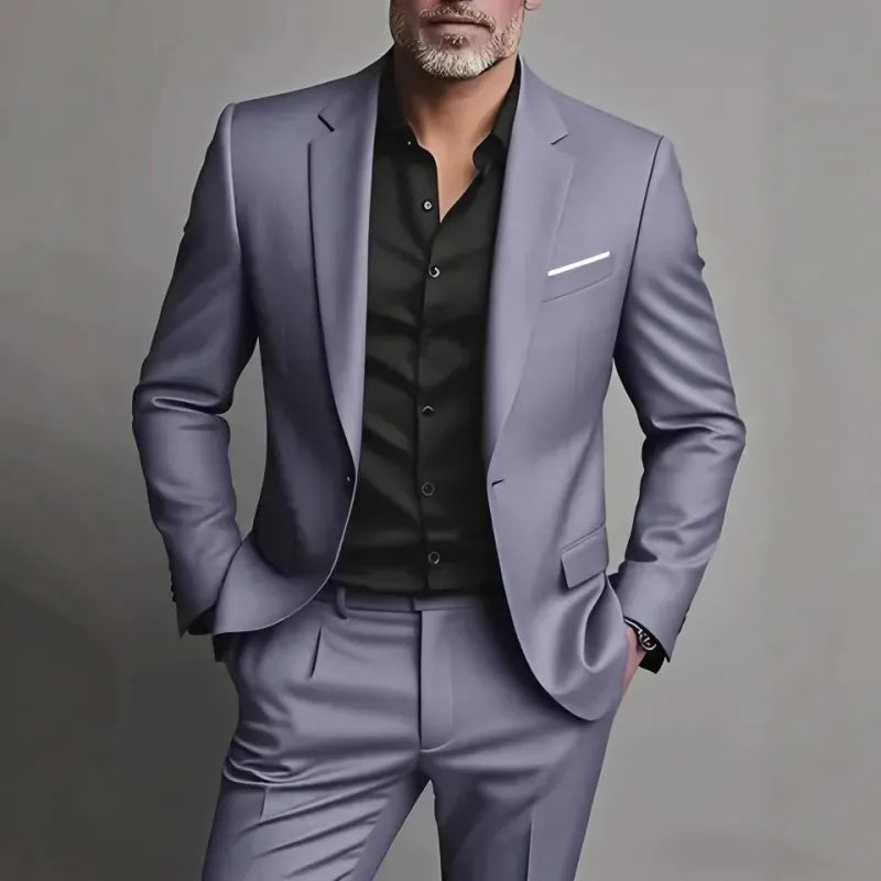 Costume Homme Deux Pièces Coupe Slim - Veste et Pantalon Assortis