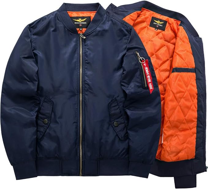 Blouson Bomber Homme Matelassé Doublé Zippé à Poches