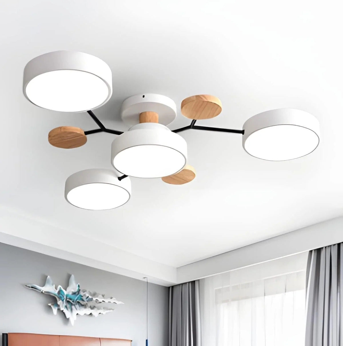 Plafonnier LED Rond en Fer - Lustre Semi-Encastré Design Contemporain