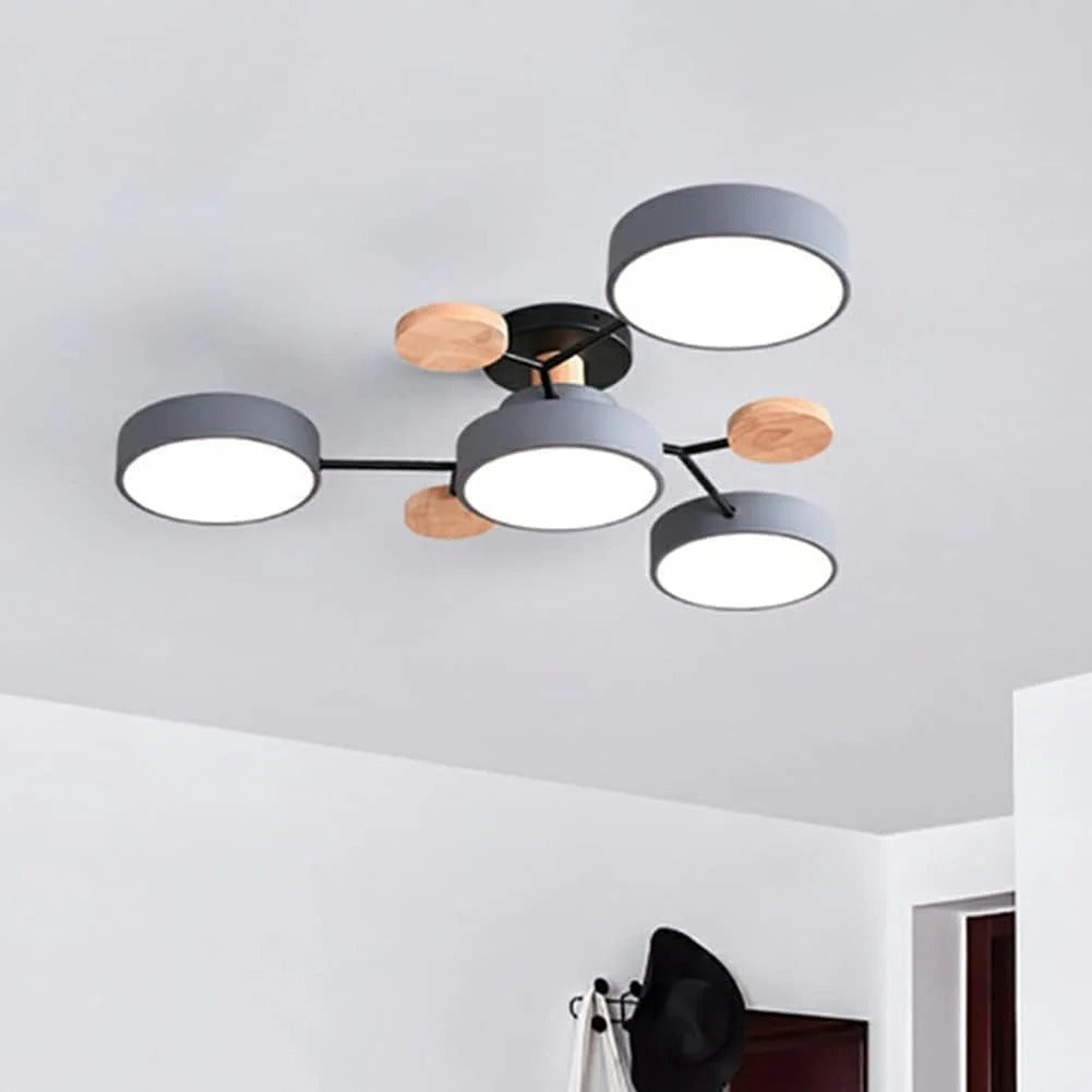Plafonnier LED Rond en Fer - Lustre Semi-Encastré Design Contemporain
