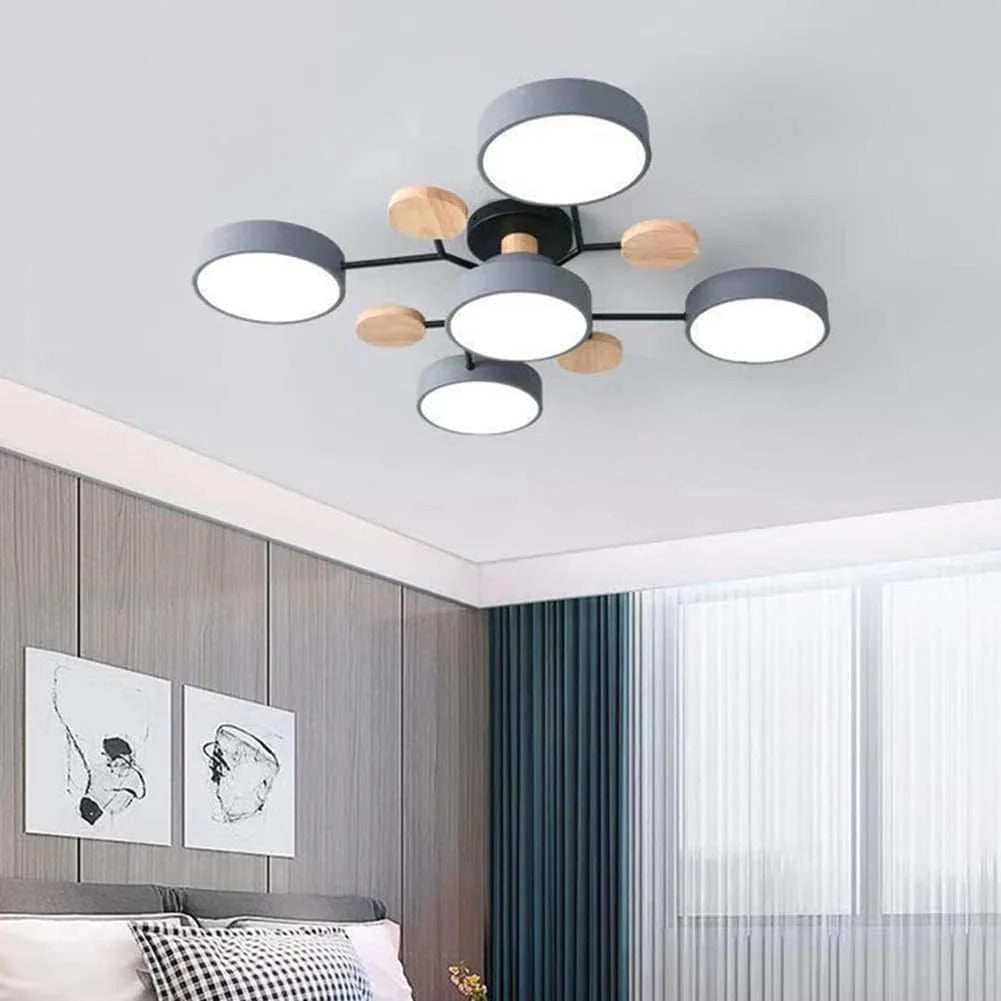 Plafonnier LED Rond en Fer - Lustre Semi-Encastré Design Contemporain