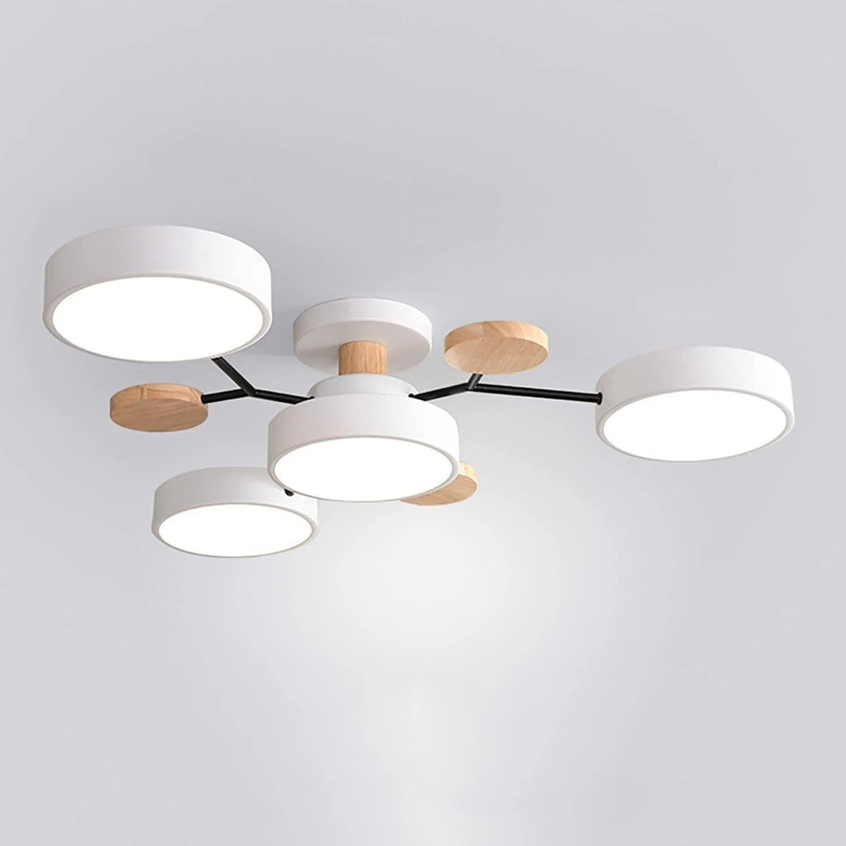 Plafonnier LED Rond en Fer - Lustre Semi-Encastré Design Contemporain