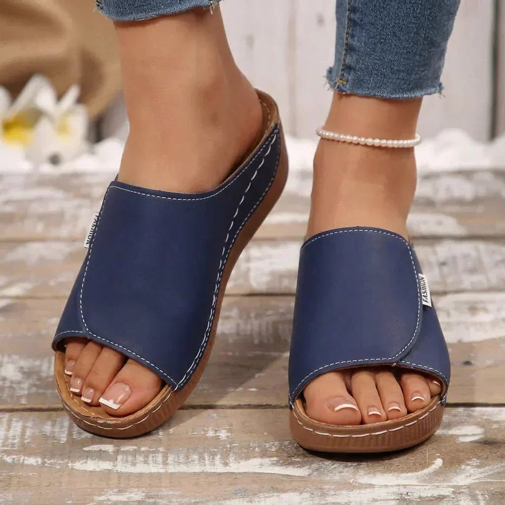 Sandales Femme à Enfiler, Plateforme à Talon Moyen