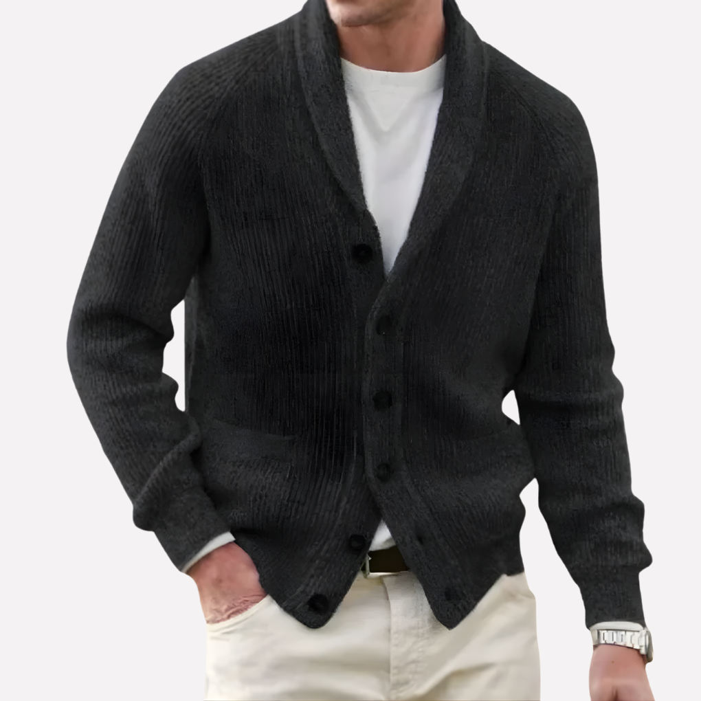 Cardigan Homme à Col Châle et Poches Boutonnées