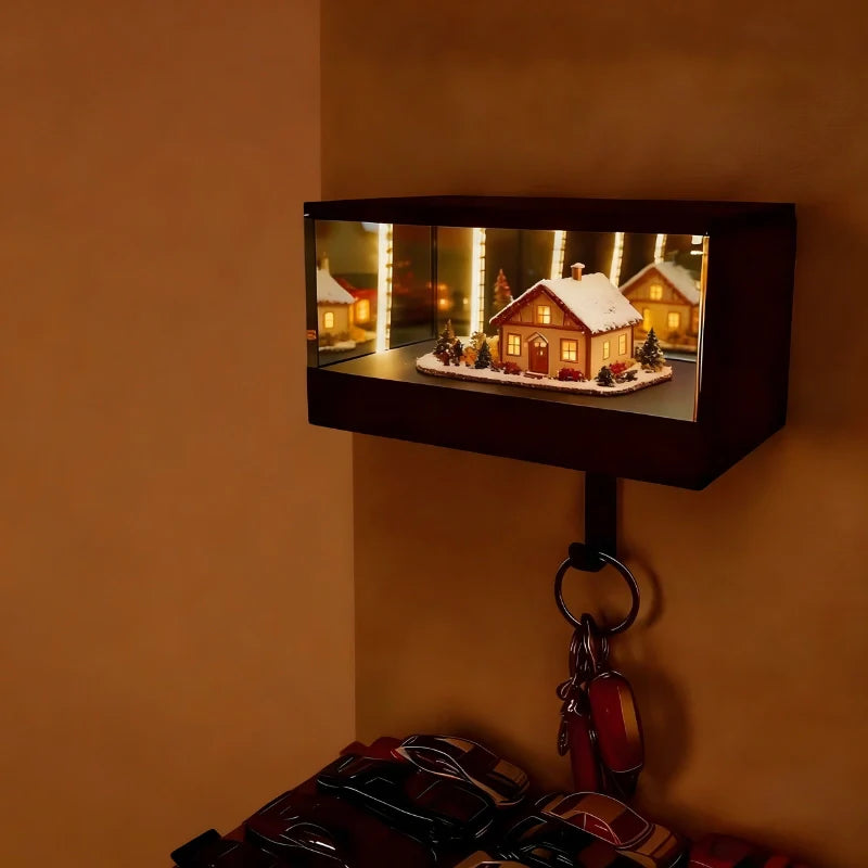 Light-up keychain – Modern, infinite mirror effect with motion sensor for entryways or hallways