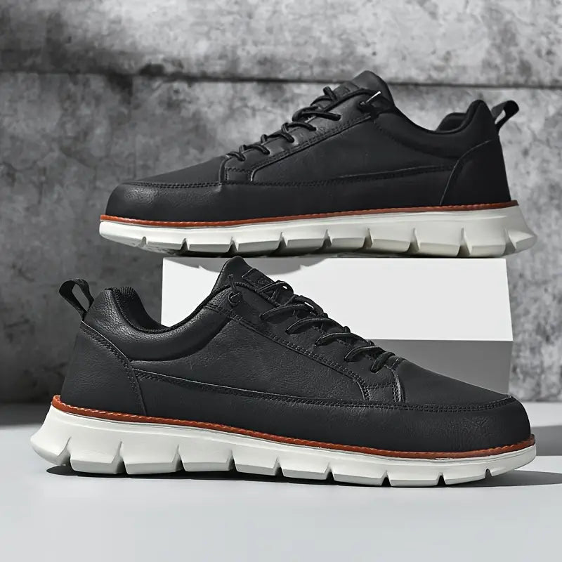 Sneakers Homme en Cuir Véritable – Semelle Orthopédique Confort