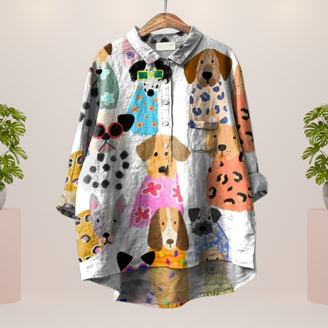 T-shirt Femme Imprimé Coloré Motifs Animaux et Fleurs