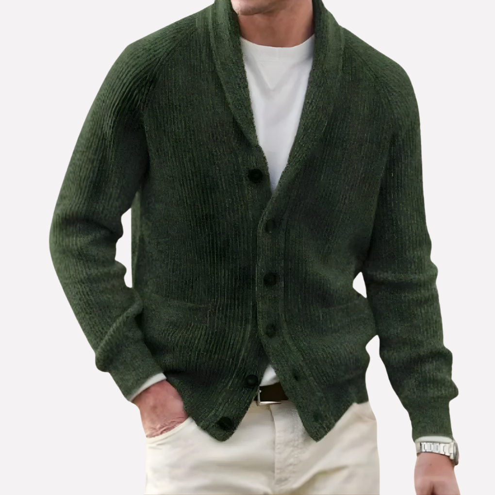 Cardigan Homme à Col Châle et Poches Boutonnées