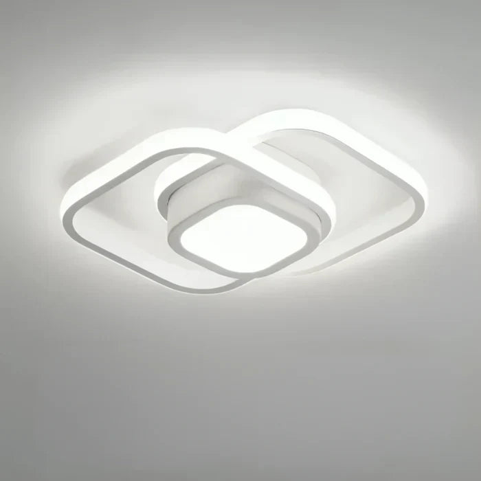 Moderne LED Plafondlamp – Aluminium en Acryl, Dubbel Ring Design in Warm Wit
