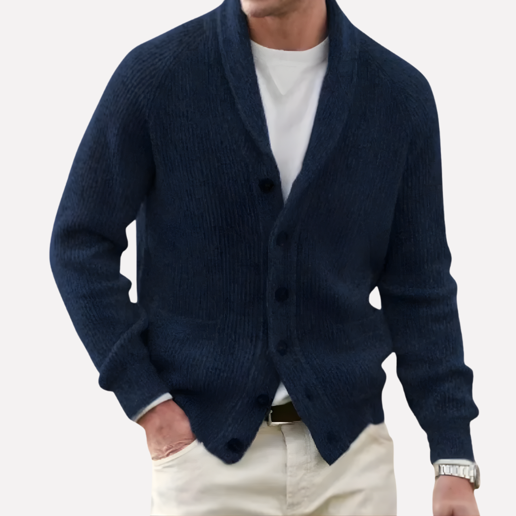 Cardigan Homme à Col Châle et Poches Boutonnées