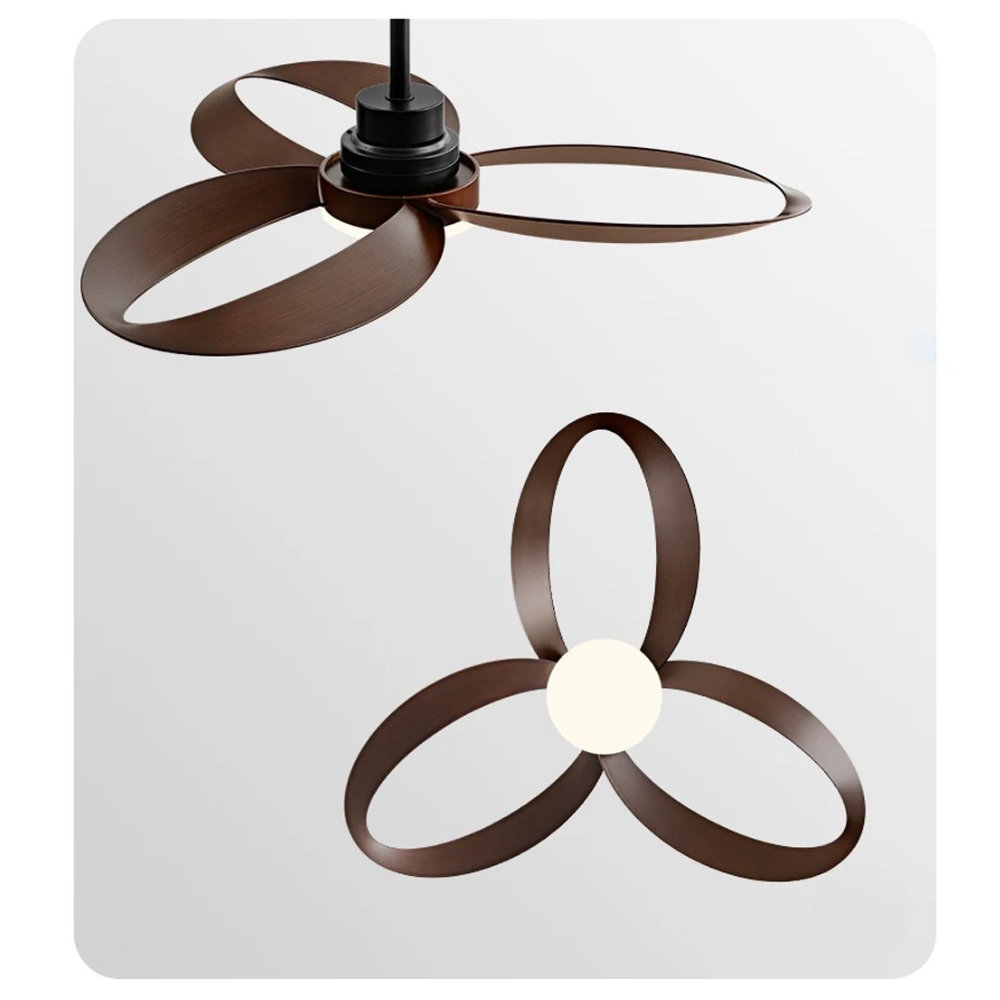 Ventilateur de plafond moderne – Pales en bois, éclairage LED dimmable pour salon ou chambre