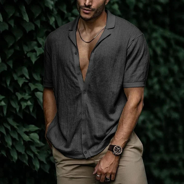 Chemise Homme Manches Courtes Boutonnée - Coupe Décontractée