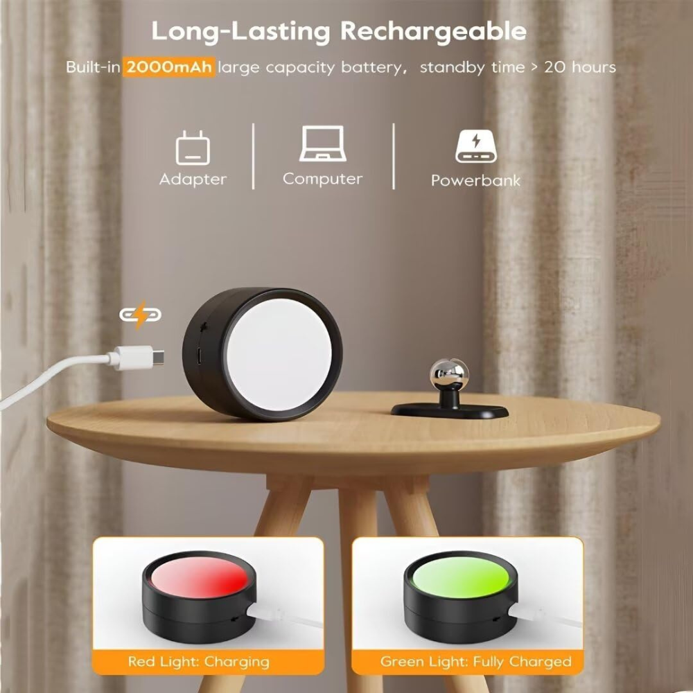Rechargeable wall sconce – Cylindrical design, cordless with remote control, for the bedroom or living room