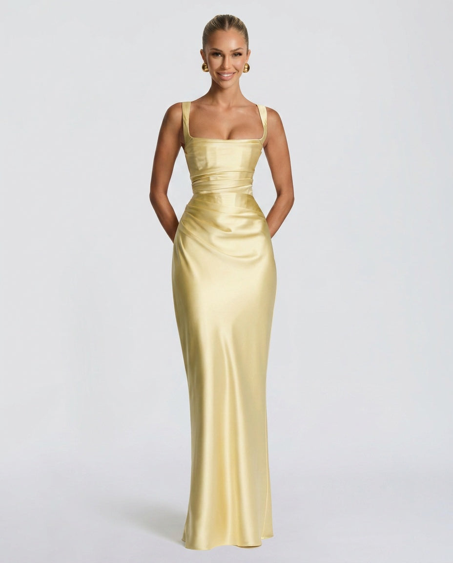 Robe Longue à Sequins Sans Manches - Robe de Soirée Maxi