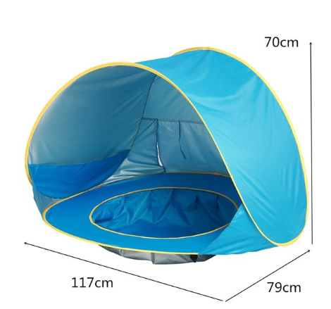 Pop-up strandtent voor baby’s – Lichtgewicht polyester met klein zwembadje voor op het strand of in de tuin
