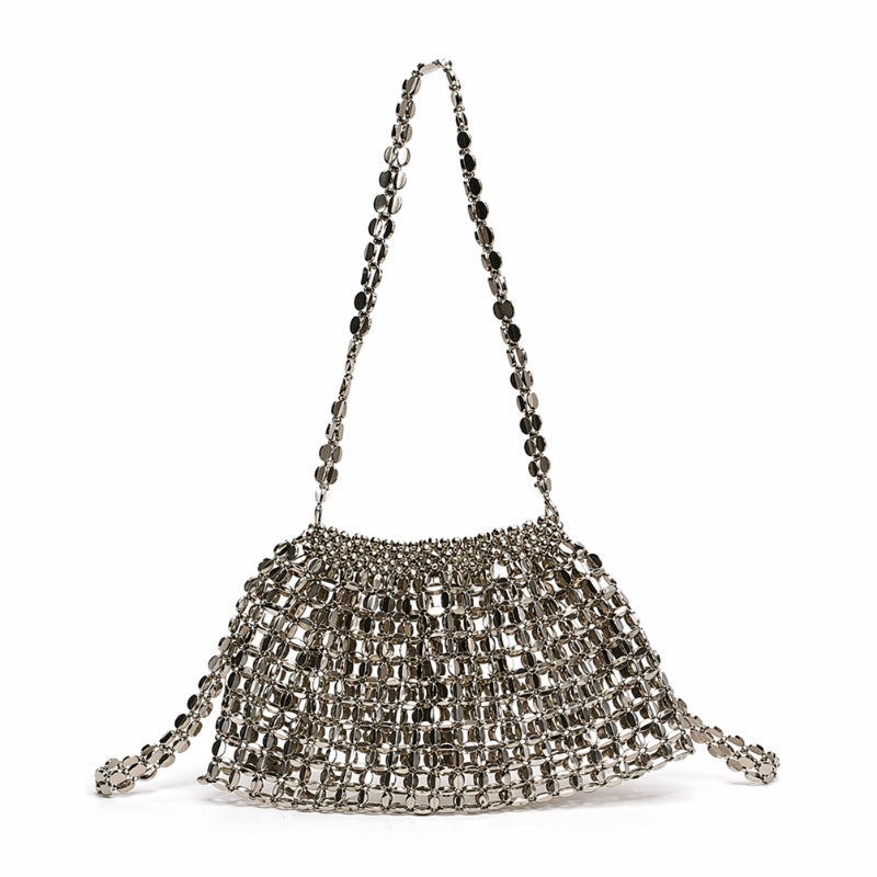 Sac de Soirée Pochette Maille Miroir à Chaîne