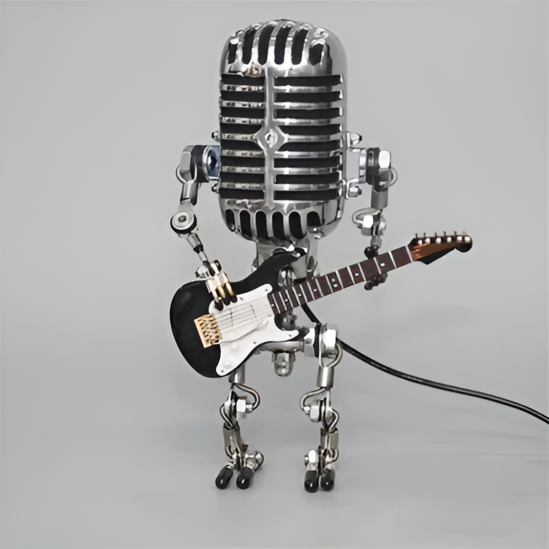 Robot lamp – Metal, modern design for a desk or nightstand