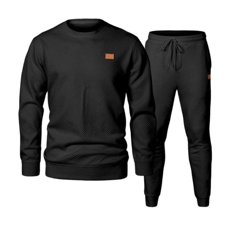 Ensemble Homme 2 Pièces Jacquard - Sweat et Pantalon Coordonnés