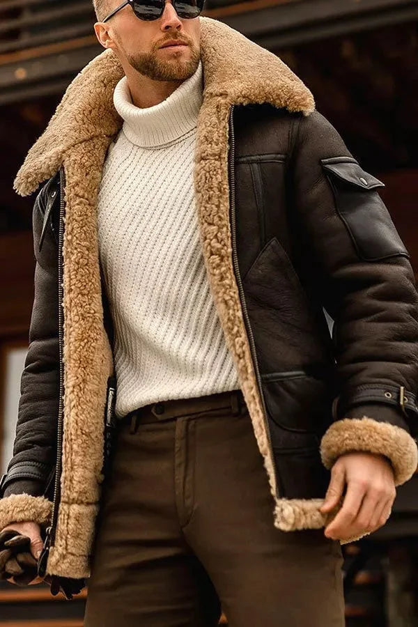 Veste Polaire Homme Doublée - Blouson Chaud Coupe Décontractée