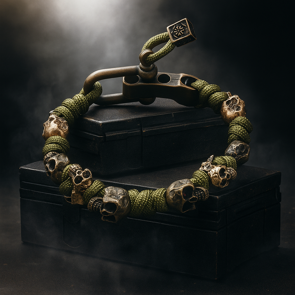 Bracelet Tête de Mort en Alliage Réglable Style Gothique