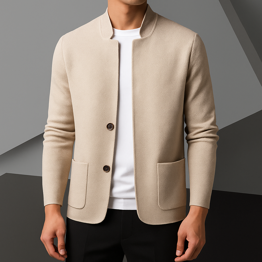 Gilet Homme en Maille à Col Montant