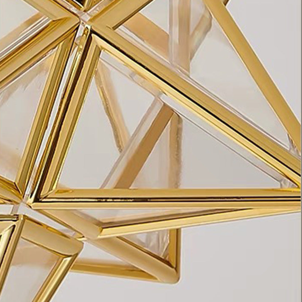 Star-shaped ceiling light – Gold, compact design for the entryway, dining room, or bedroom