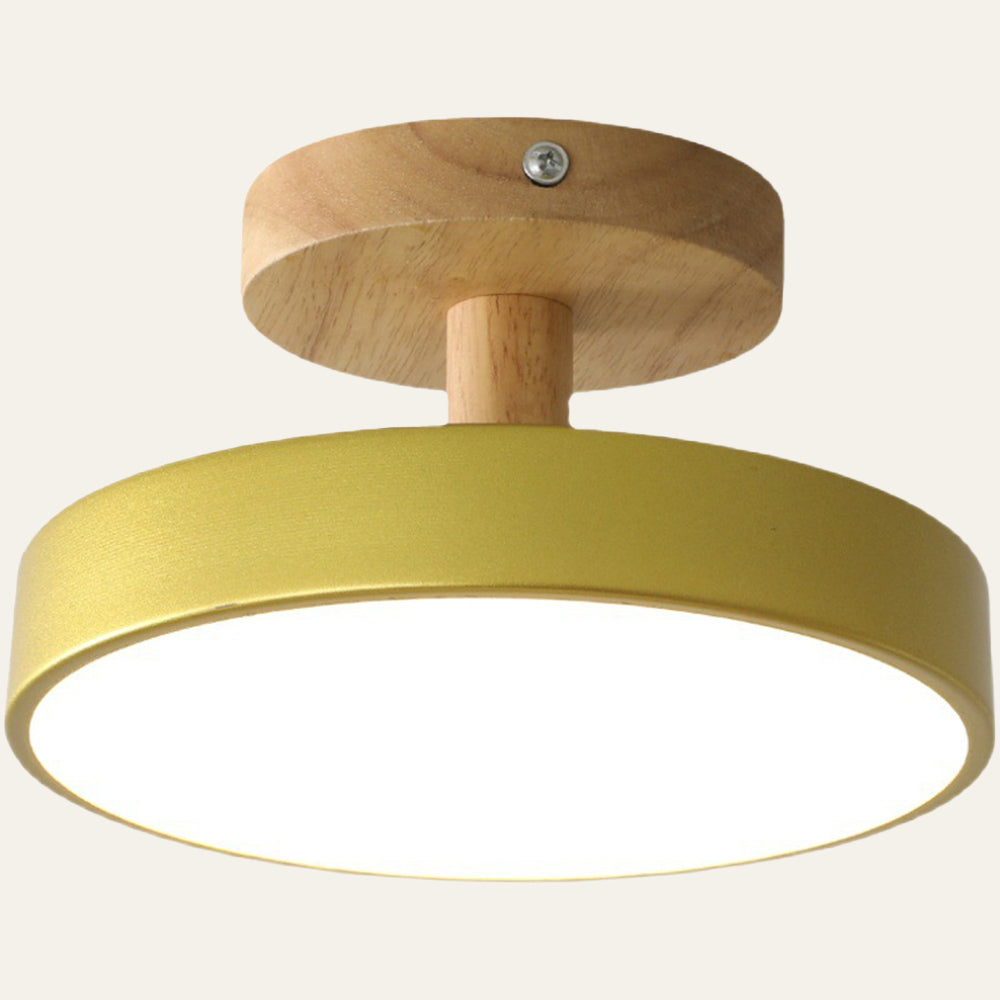 Plafonnier Scandinave Base en Bois Design Pastel Doux