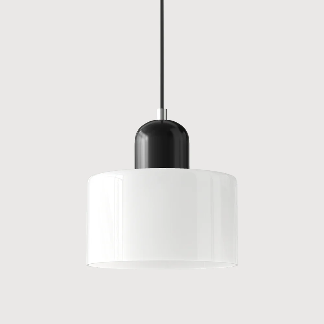 Retro pendant light – Dark green and orange glass shade for a dining table or reading nook, adjustable length up to 150 cm