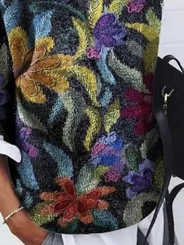 Pull Femme à Motifs Floraux - Tricot Doux Imprimé