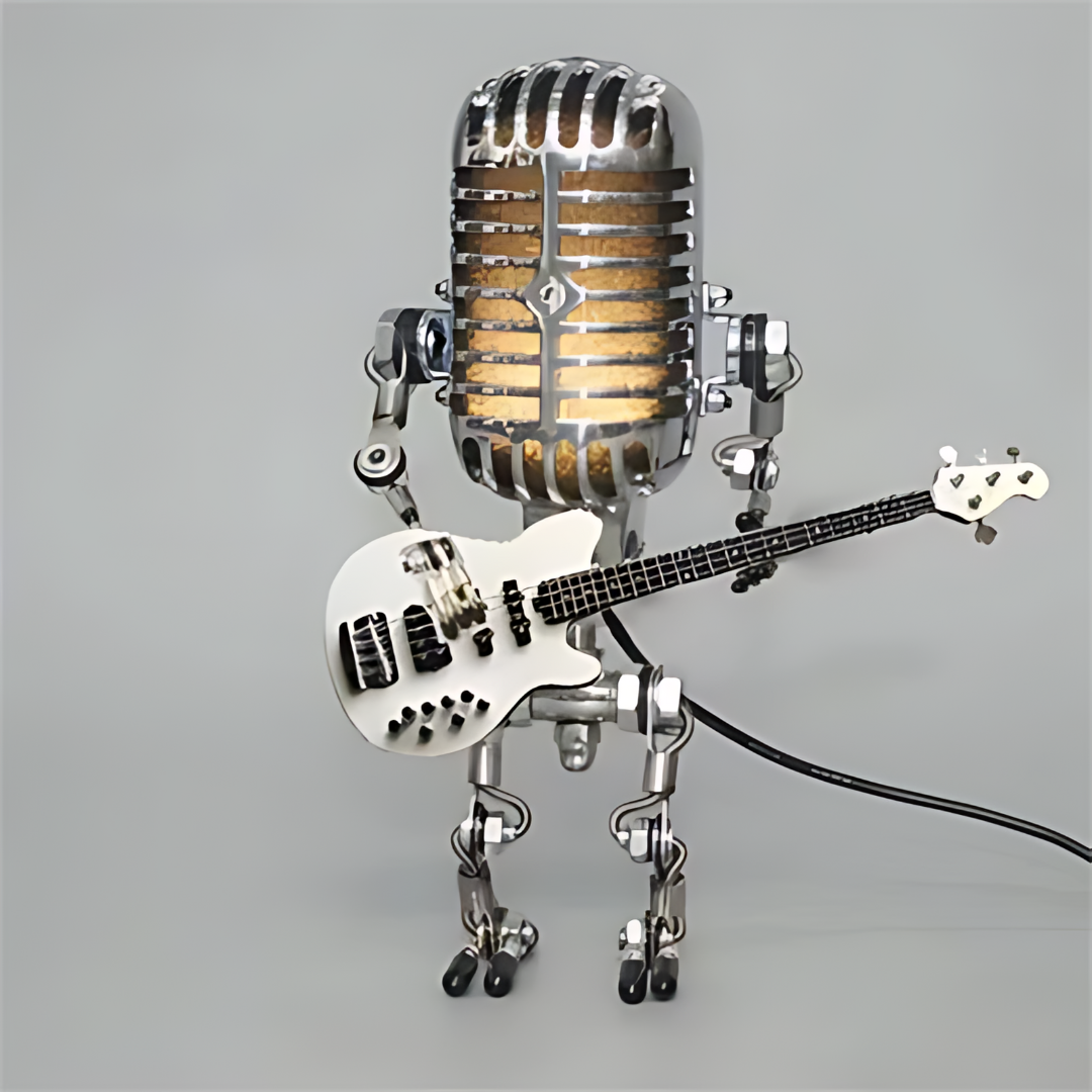 Robot lamp – Metal, modern design for a desk or nightstand