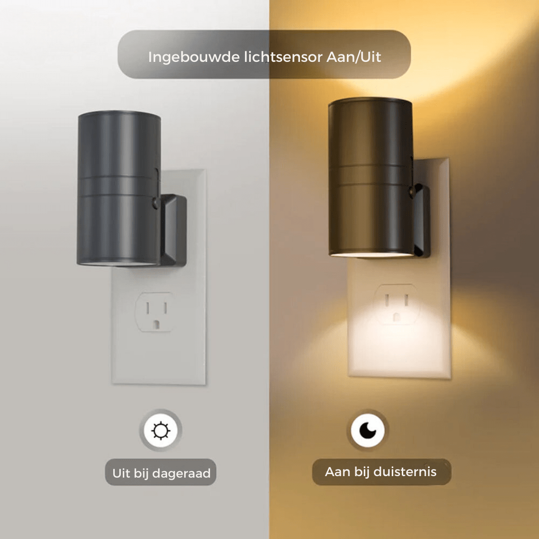 Veilleuse LED Enfichable avec Capteur de Lumière, Dimmable