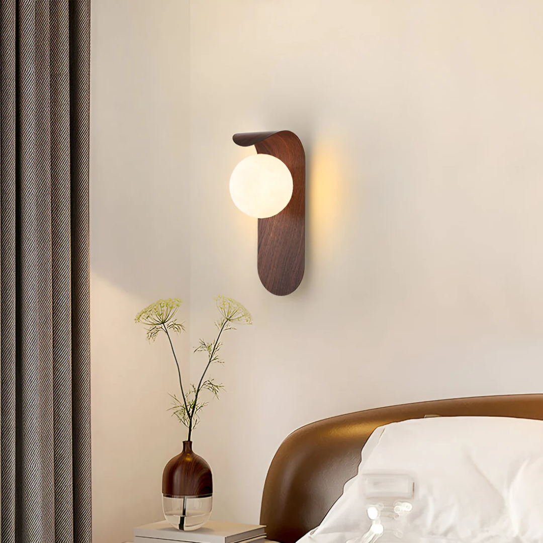 Scandinavian wall sconce – Minimalist wooden design for the living room, kitchen, or bedroom