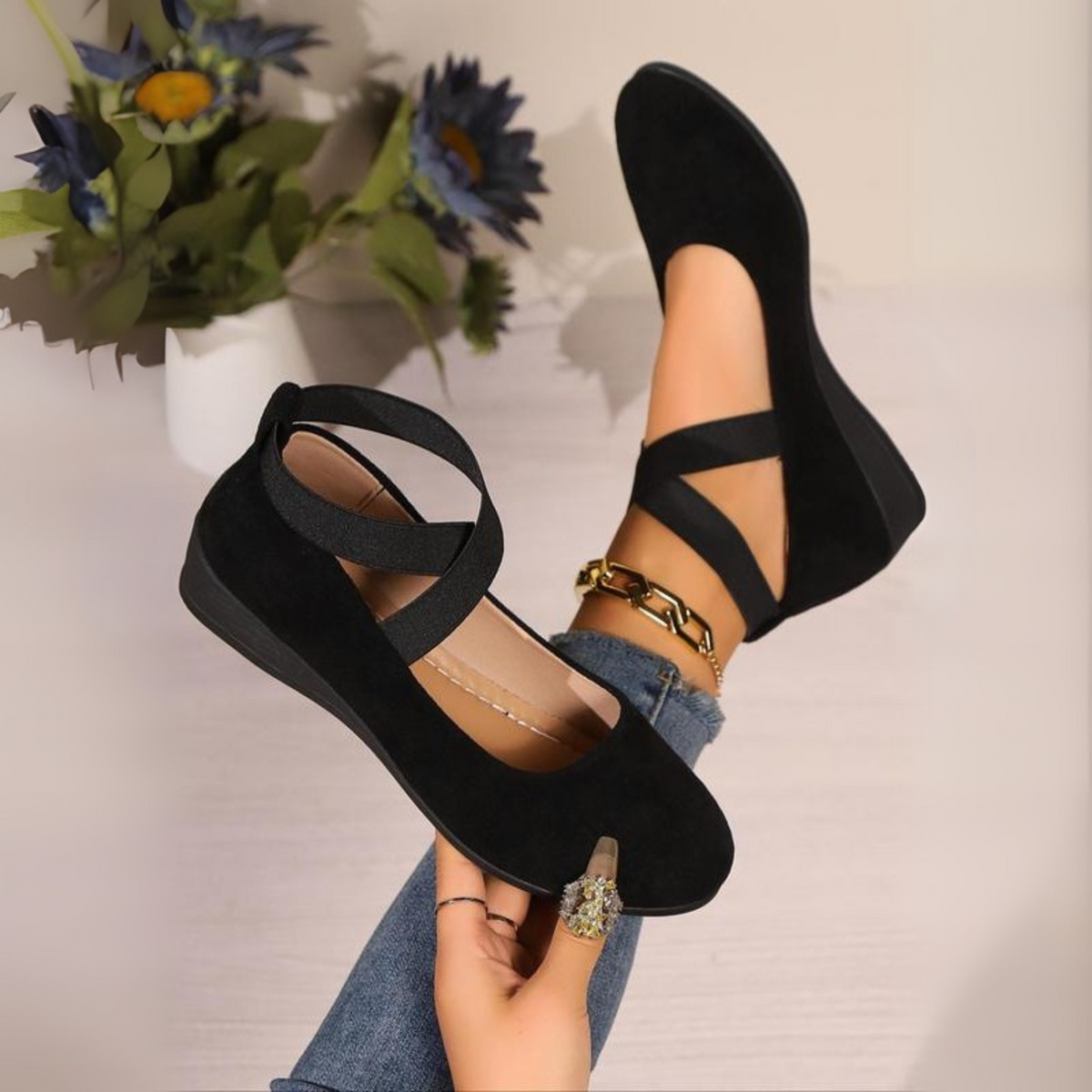 Ballerines Compensées Femme à Bout Fermé – Confort au Quotidien