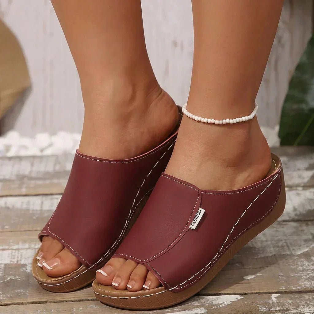 Sandales Femme à Enfiler, Plateforme à Talon Moyen