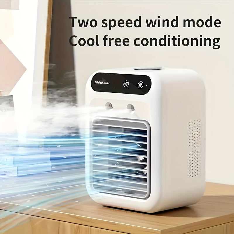 Mini klimatyzator – kompaktowy wentylator z tworzywa sztucznego z nawilżaczem do biura lub sypialni