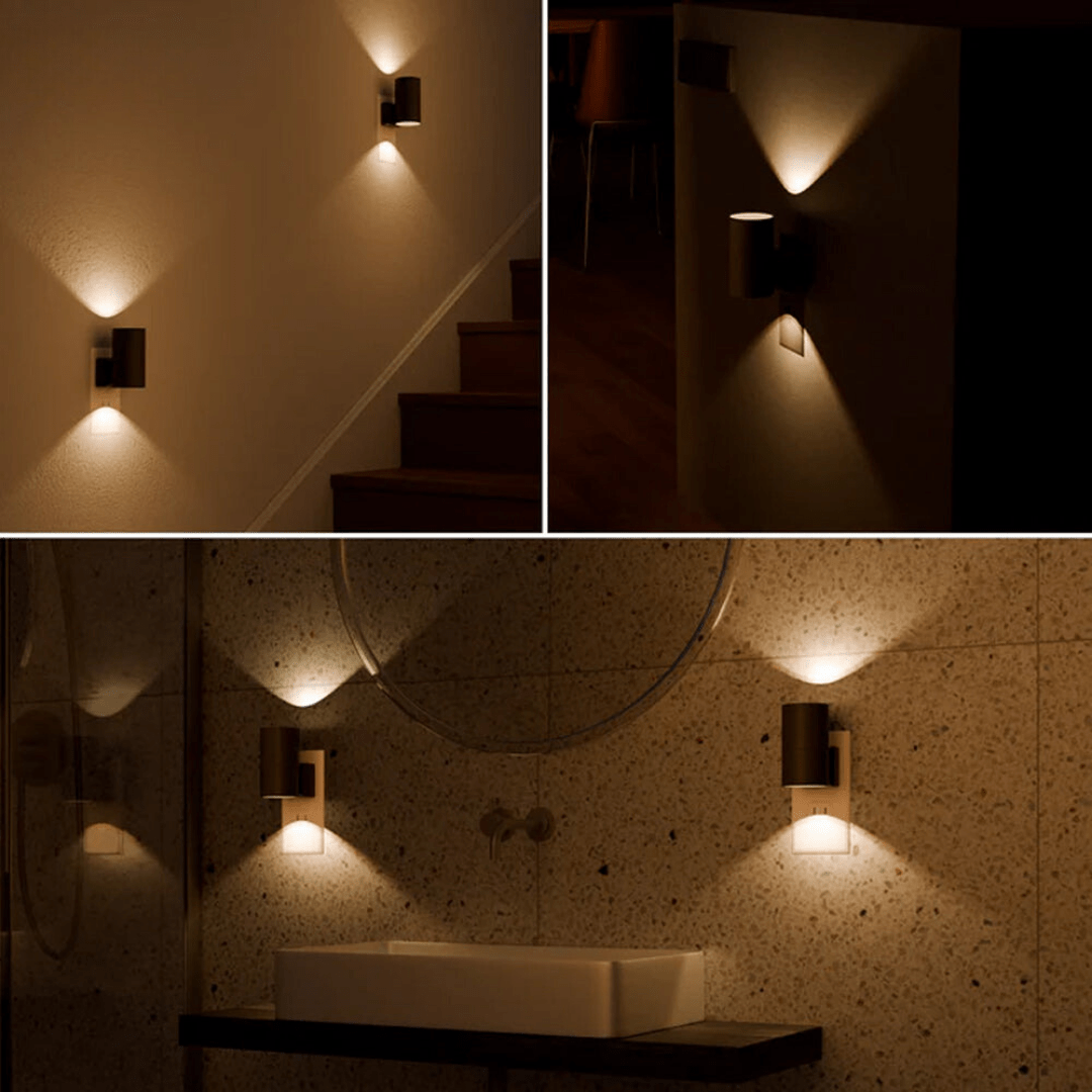 Veilleuse LED Enfichable avec Capteur de Lumière, Dimmable