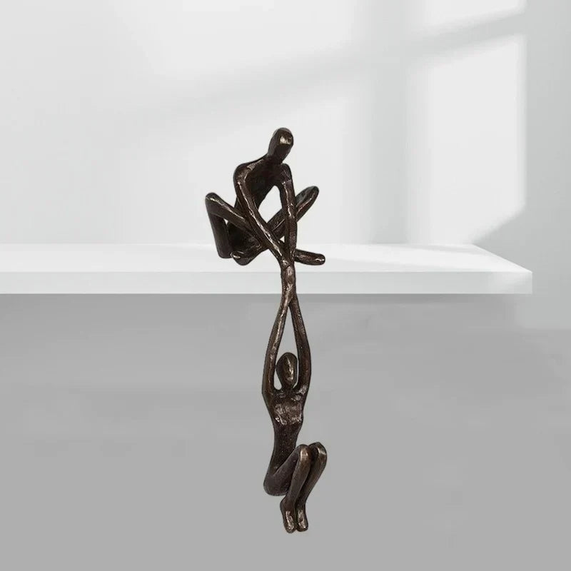 Figurine Sculpture – Resin, Black and White, Modern Design for Living Room or Bedroom Decor