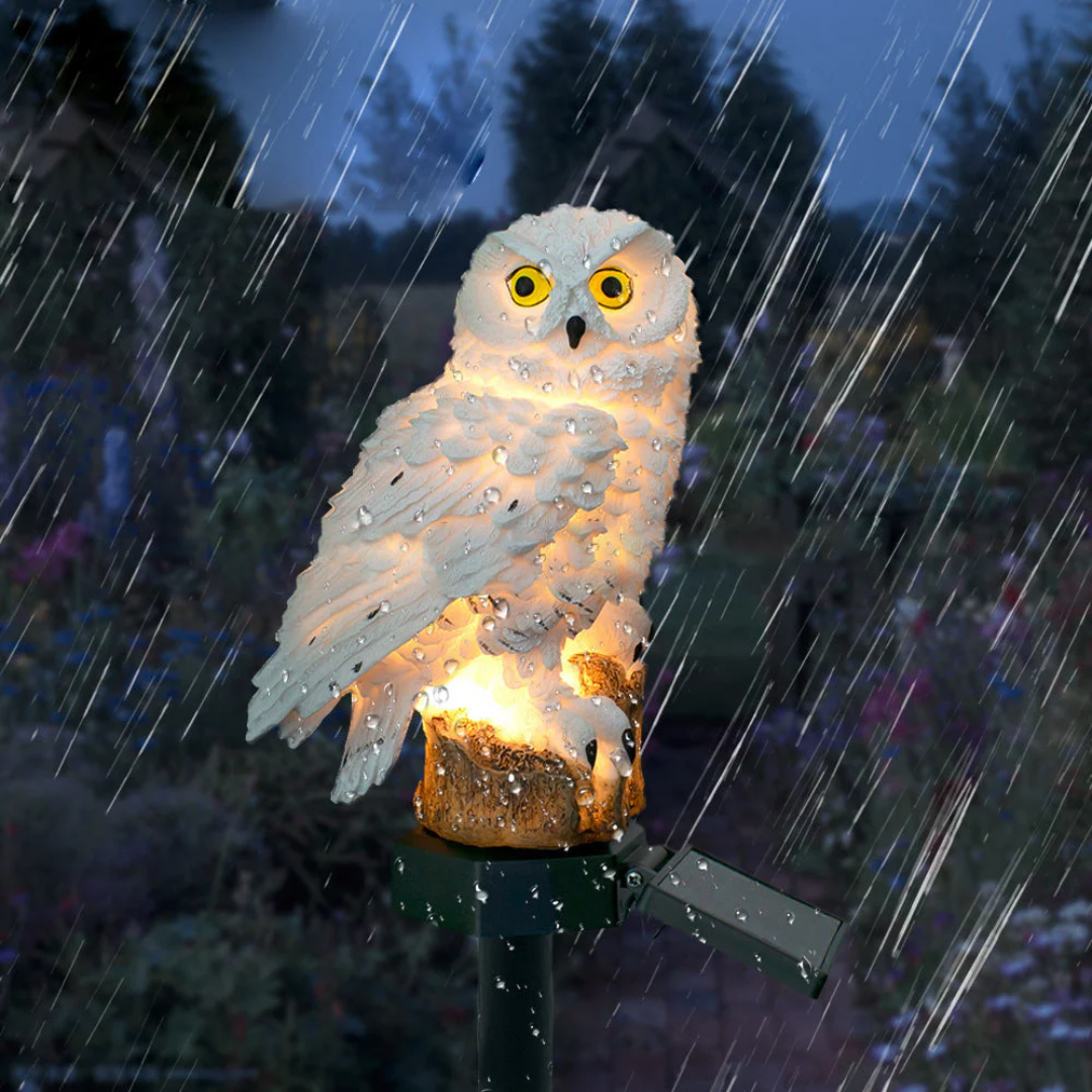 Solar Garden Light – Owl Design, Warm White Light for Outdoor Spaces or Patios