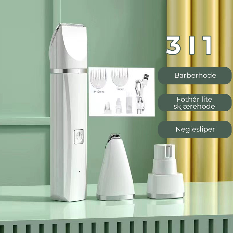 Cordless Pet Clipper – 4-in-1 Grooming Kit for Dogs and Cats with Interchangeable Accessories