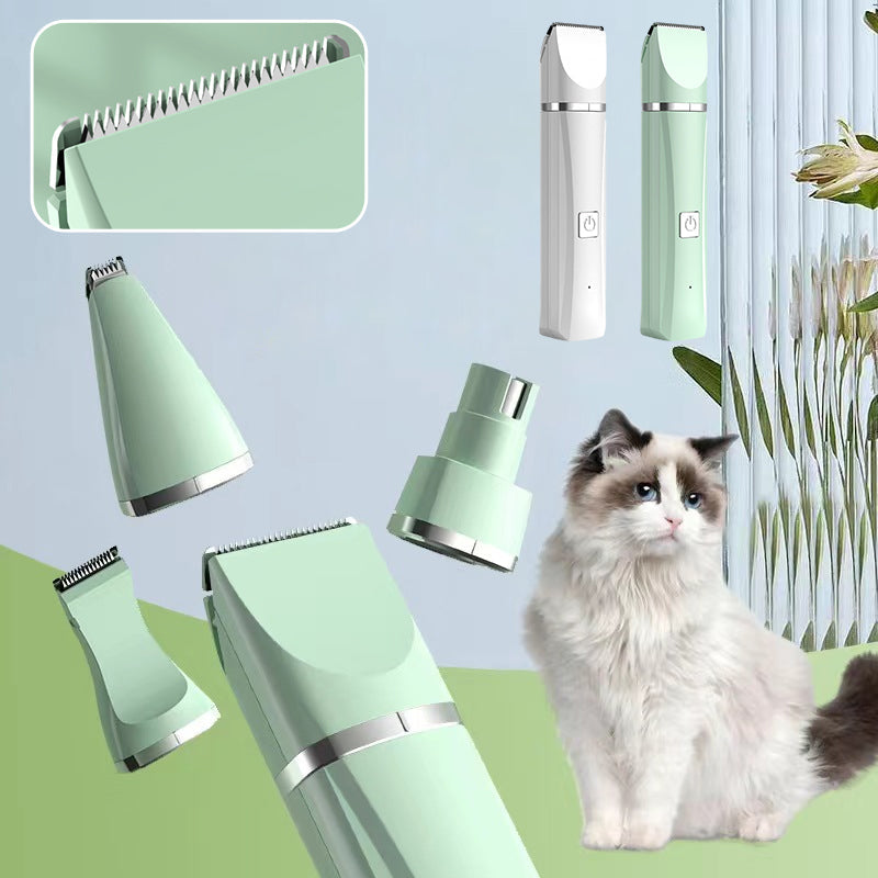 Cordless Pet Clipper – 4-in-1 Grooming Kit for Dogs and Cats with Interchangeable Accessories