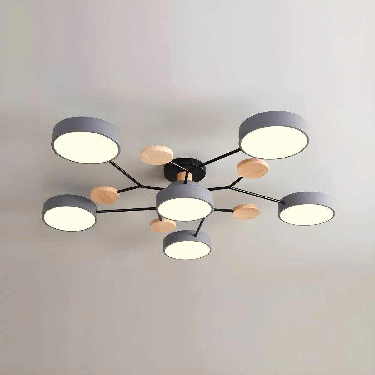 Plafonnier LED Rond en Fer - Lustre Semi-Encastré Design Contemporain