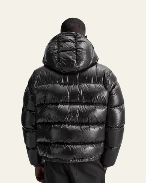 Doudoune Homme en Nylon Duvet d'Oie Finition Brillante Style Alpin
