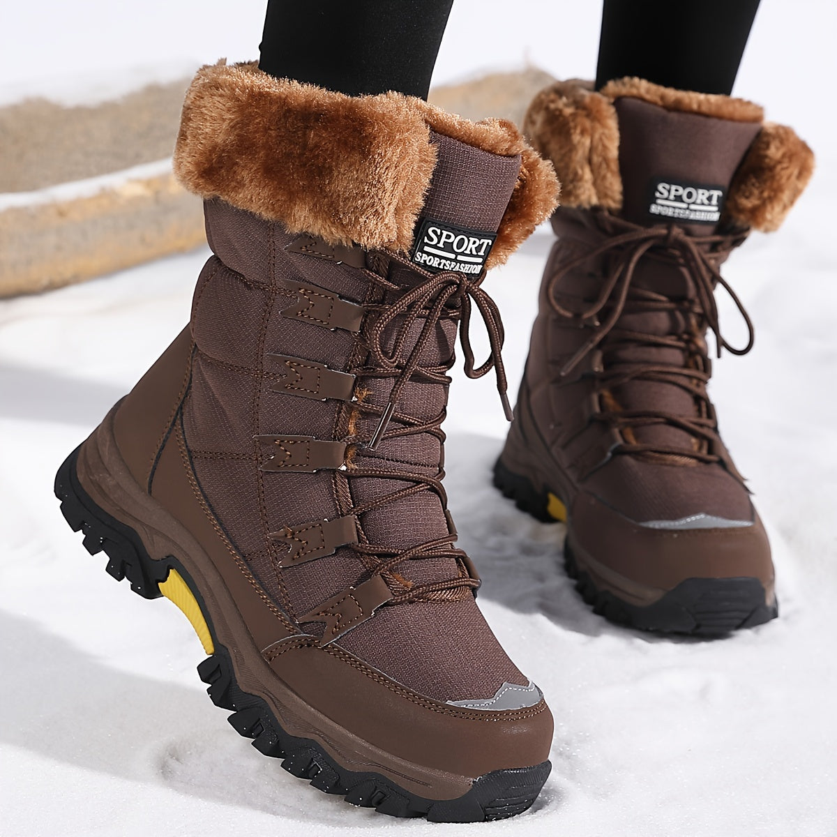 Bottes d'Hiver Femme Chaudes - Cuir Imperméable et Isolant